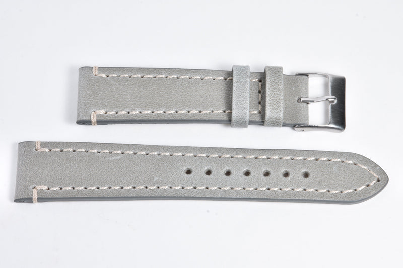calf leather - double stitch - Grey Perpetual Watch Lover 
