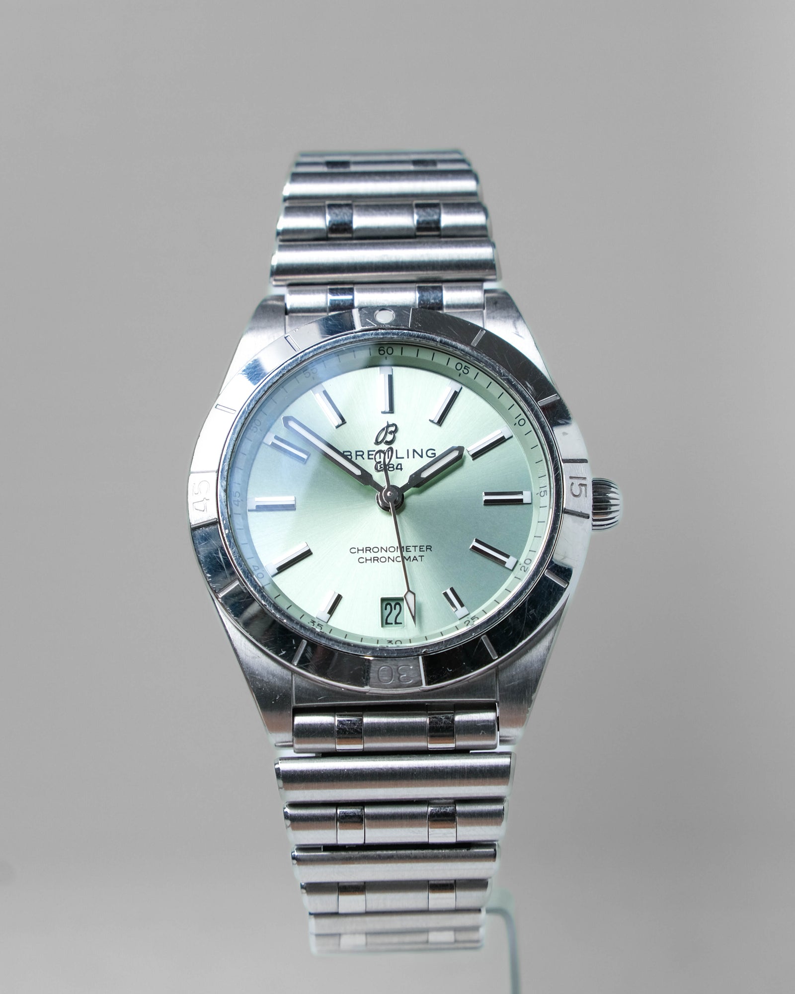 Breitling chronomat A10380 mint green full set – Perpetual Watch