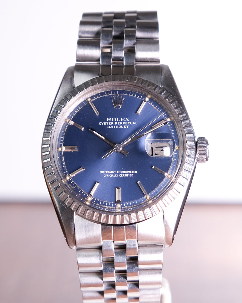 Rolex oyster perpetual datejust 1603 BLUE dial with rolex box