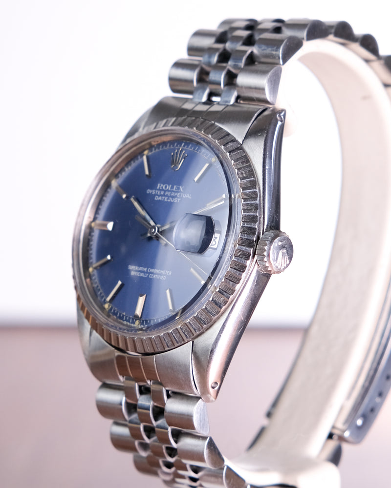 Rolex oyster perpetual datejust 1603 BLUE dial with rolex box