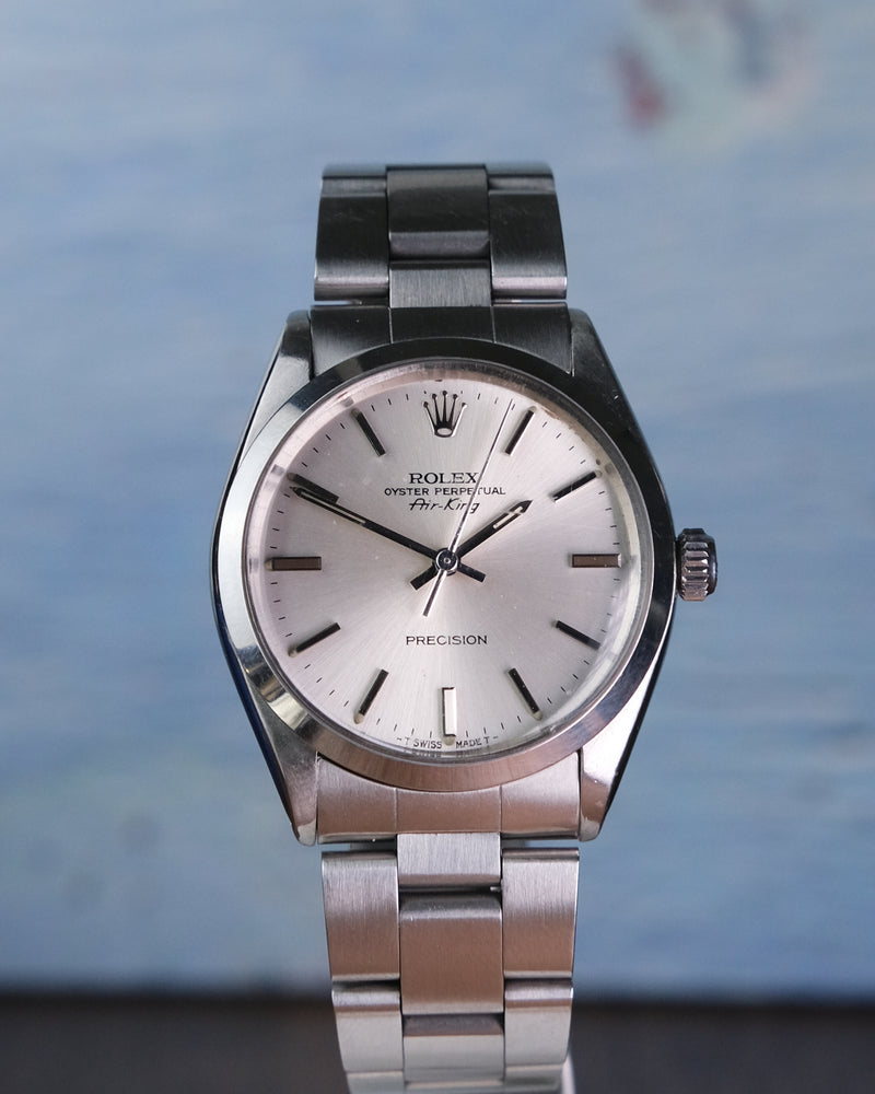 Rolex 5500 Airking silver dial with box, mint condition from 1983