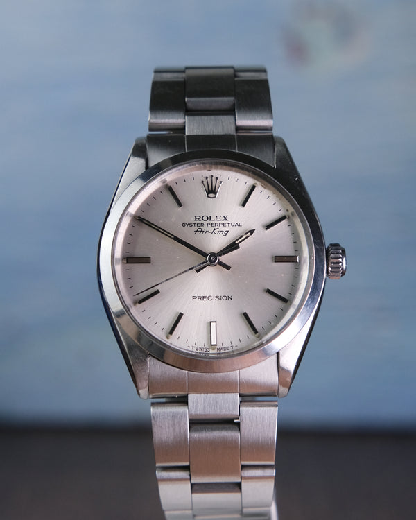 Rolex 5500 Airking silver dial with box, mint condition from 1983