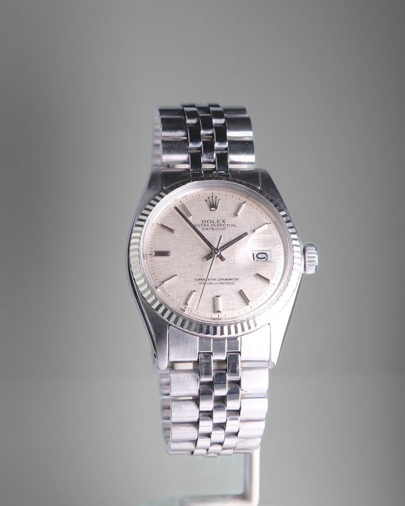 Rolex 1601 Datejust from 1973 NON lume LINNEN dial