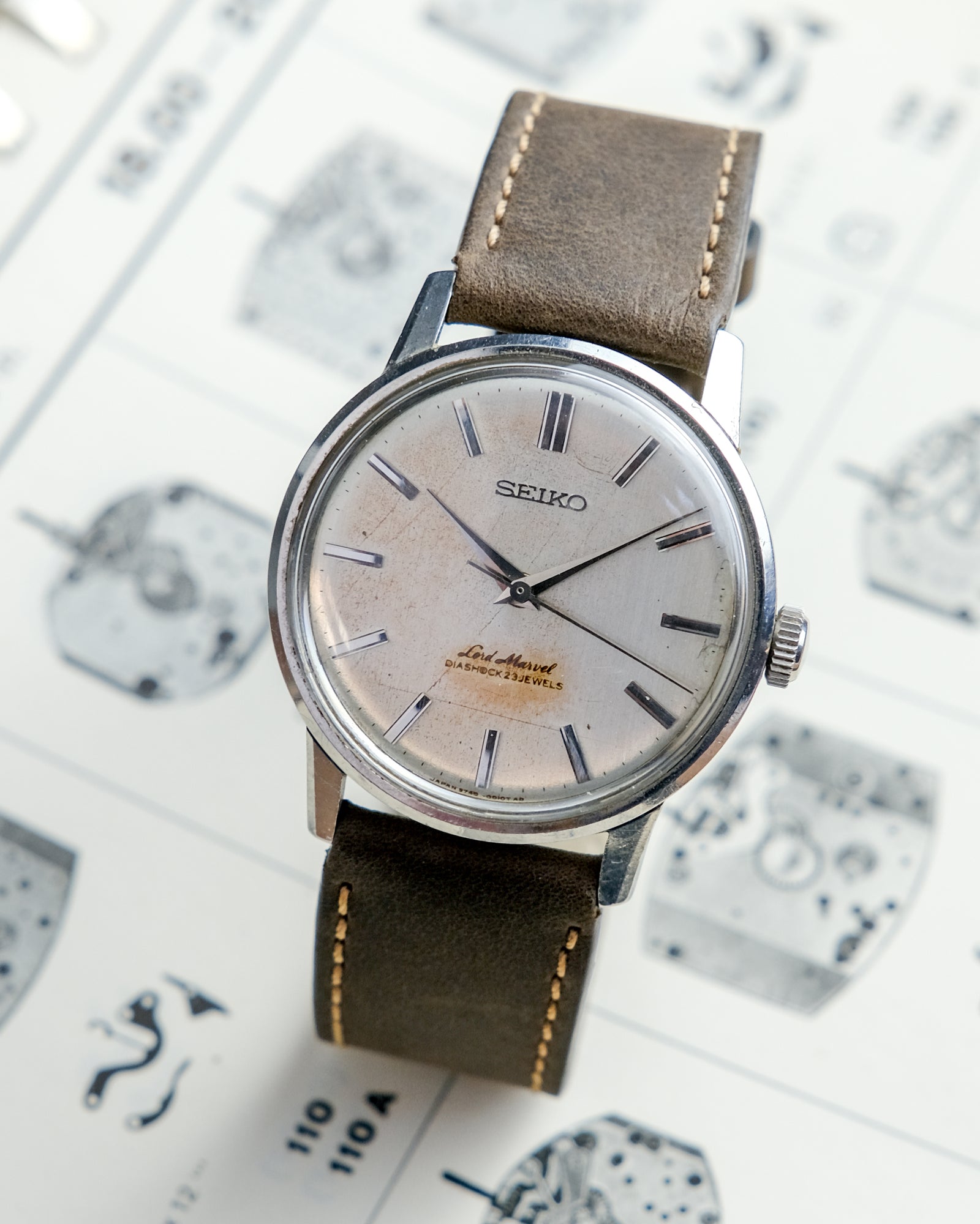 時計 SEIKO LORD MARVEL 5740-0010 Seiko Lord Marvel 5740-0010 Seahorse Patina – Perpetual Watch