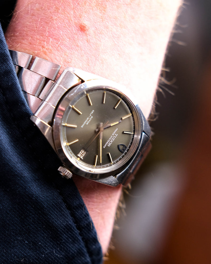 Tudor 7909 oyster prince from 1977 on folded oyster TAUPE dial