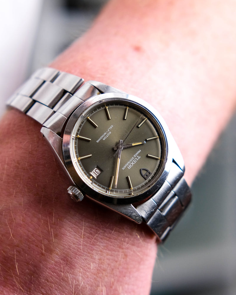 Tudor 7909 oyster prince from 1977 on folded oyster TAUPE dial