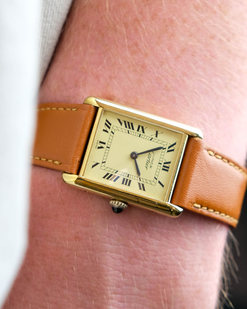 Cartier Must de Tank lemon dial mechanique