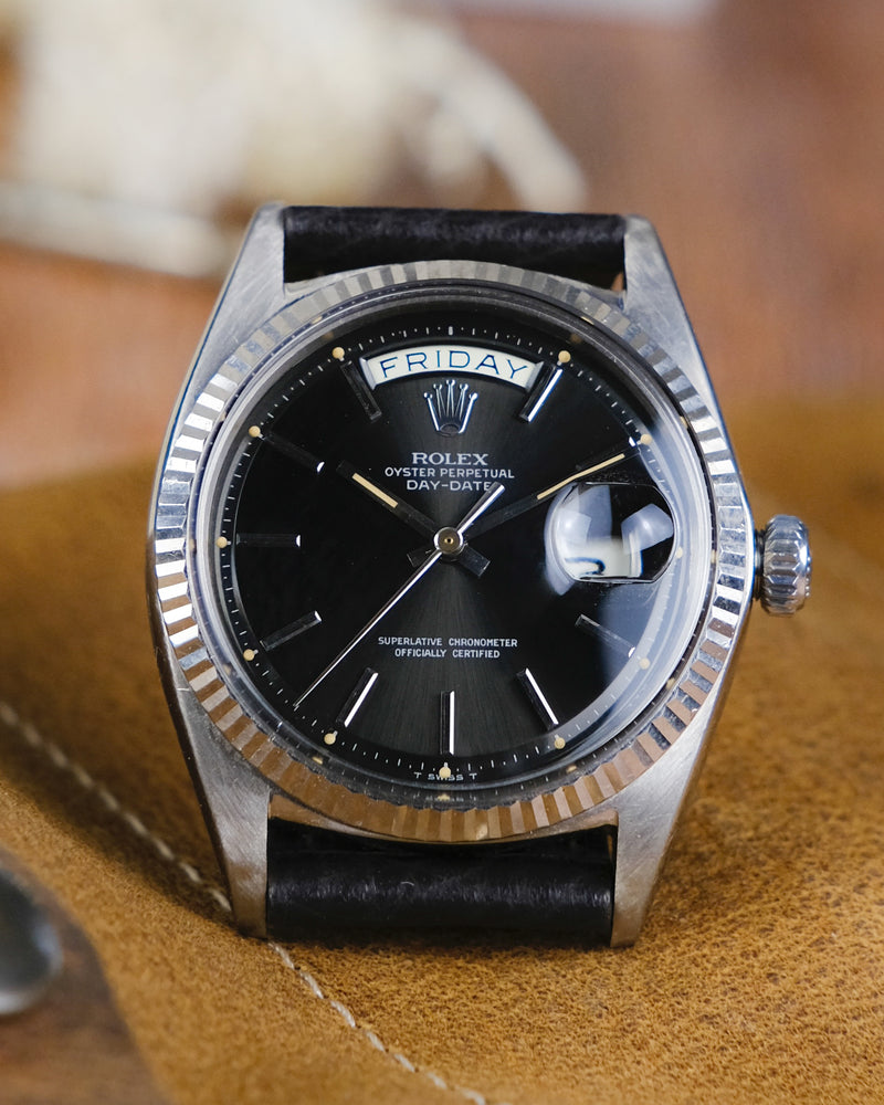 Rolex Day-date White gold Reference 1803/9 with a Stunning Black dial