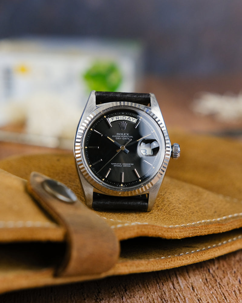 Rolex Day-date White gold Reference 1803/9 with a Stunning Black dial