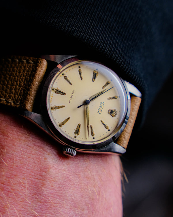 Rolex 6425 A 36mm Handwound Jumbo Vintage watch Engine turned bezel