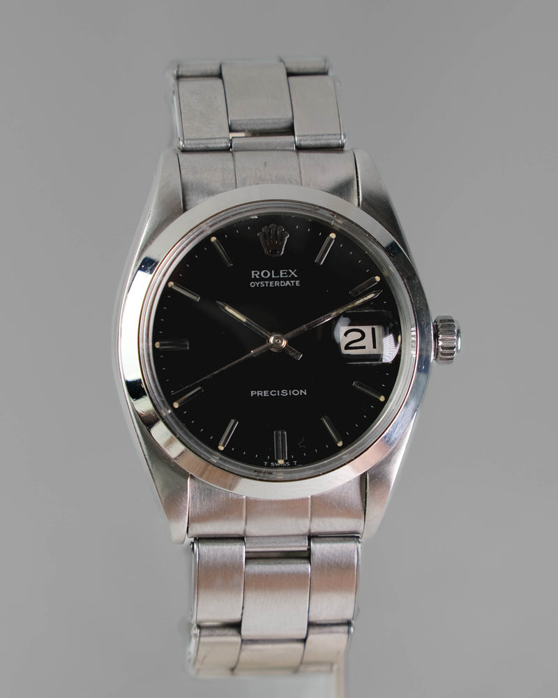 Rolex oyster date 6694 Black dial on rivet bracelet From 1968