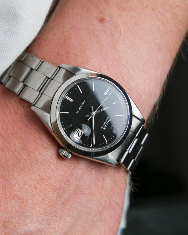 Rolex oyster date 6694 Black dial on rivet bracelet From 1968
