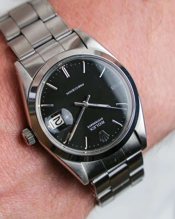 Rolex oyster date 6694 Black dial on rivet bracelet From 1968