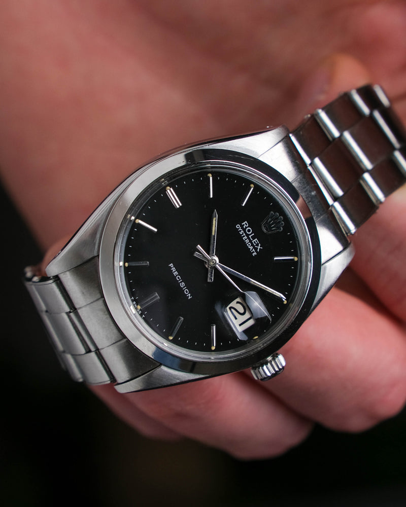Rolex oyster date 6694 Black dial on rivet bracelet From 1968