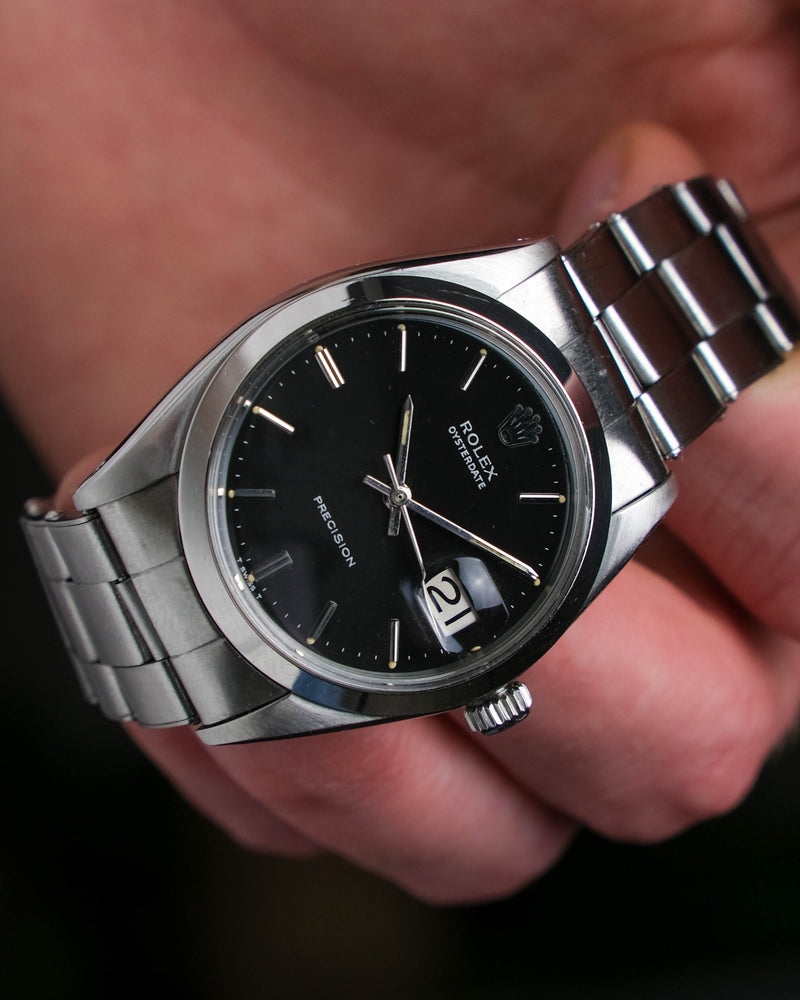Rolex oyster date 6694 Black dial on rivet bracelet From 1968