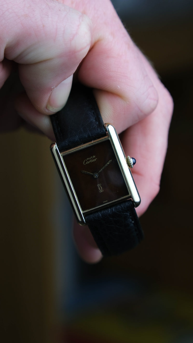 Cartier tank lm Mechanique Wood dial