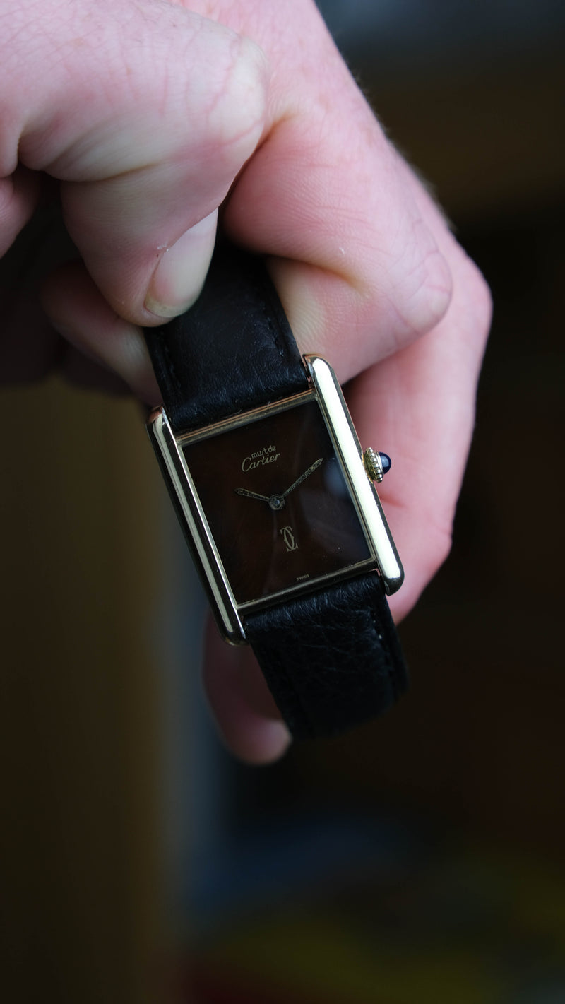 Cartier tank lm Mechanique Wood dial