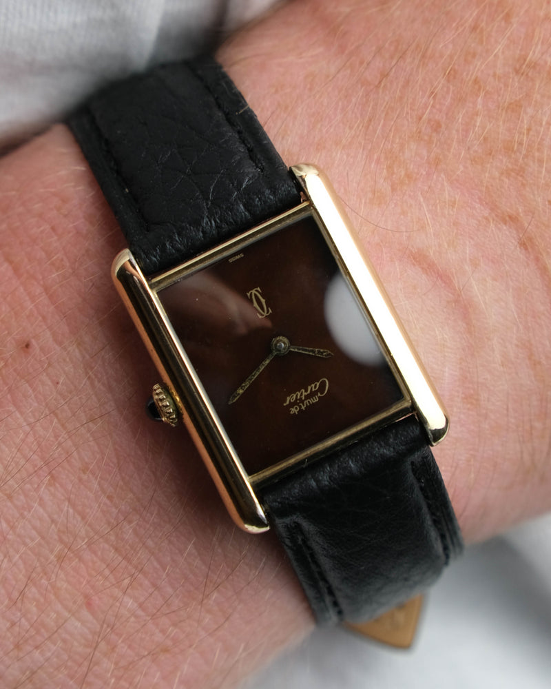 Cartier tank lm Mechanique Wood dial
