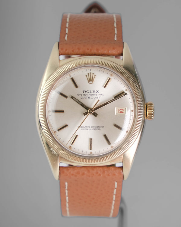 Rolex datejust ref 6105 semi bubbleback gold case