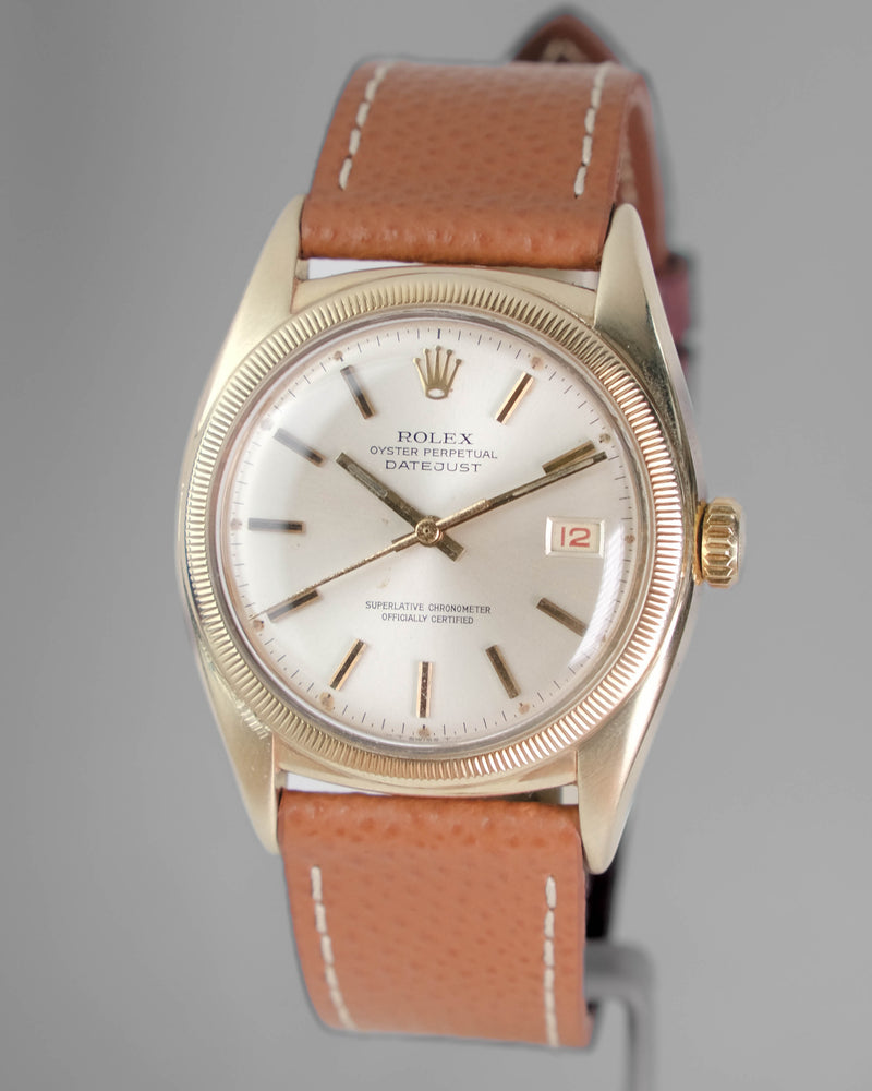 Rolex datejust ref 6105 semi bubbleback gold case