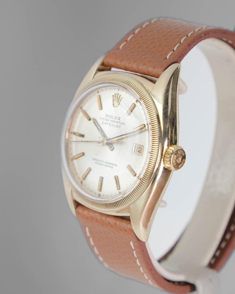 Rolex datejust ref 6105 semi bubbleback gold case