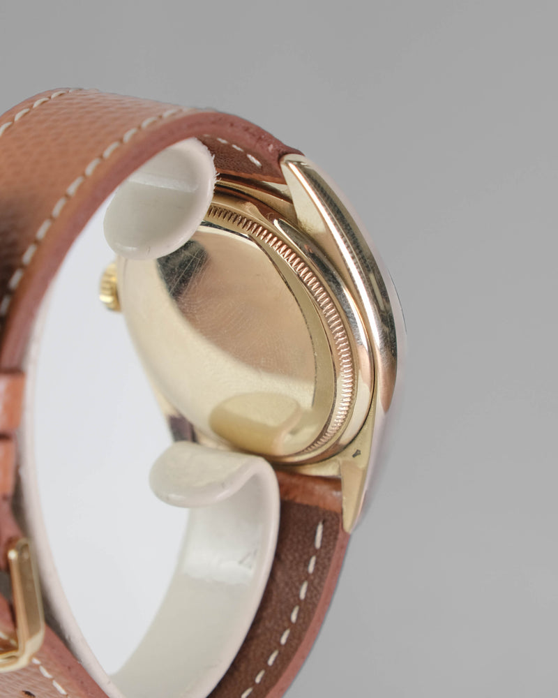 Rolex datejust ref 6105 semi bubbleback gold case