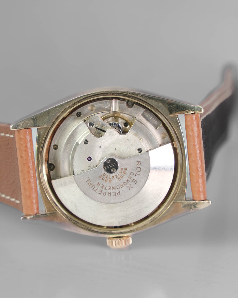 Rolex datejust ref 6105 semi bubbleback gold case