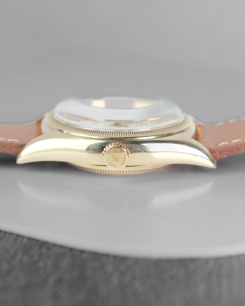 Rolex datejust ref 6105 semi bubbleback gold case