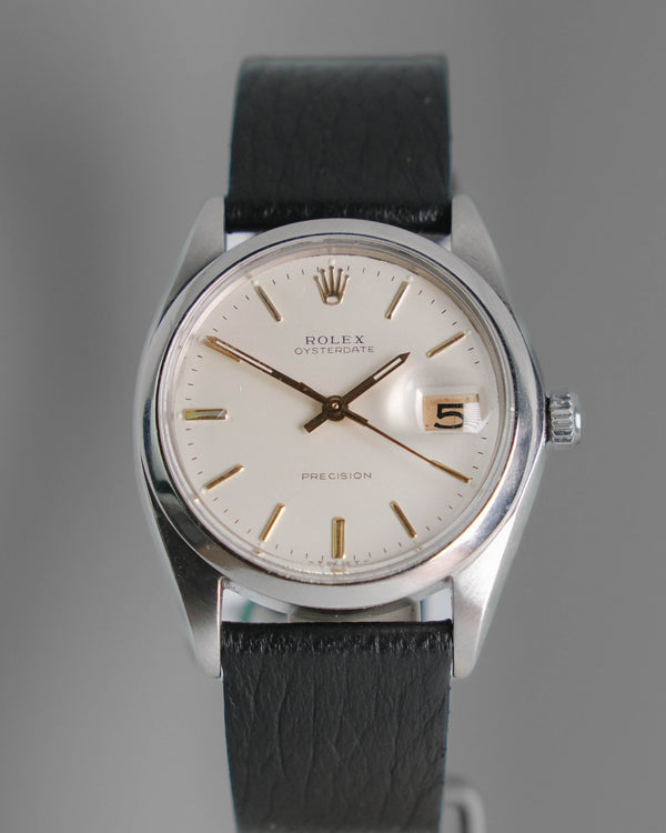 Rolex Precision oysterdate ref 6694 white dial gold hands