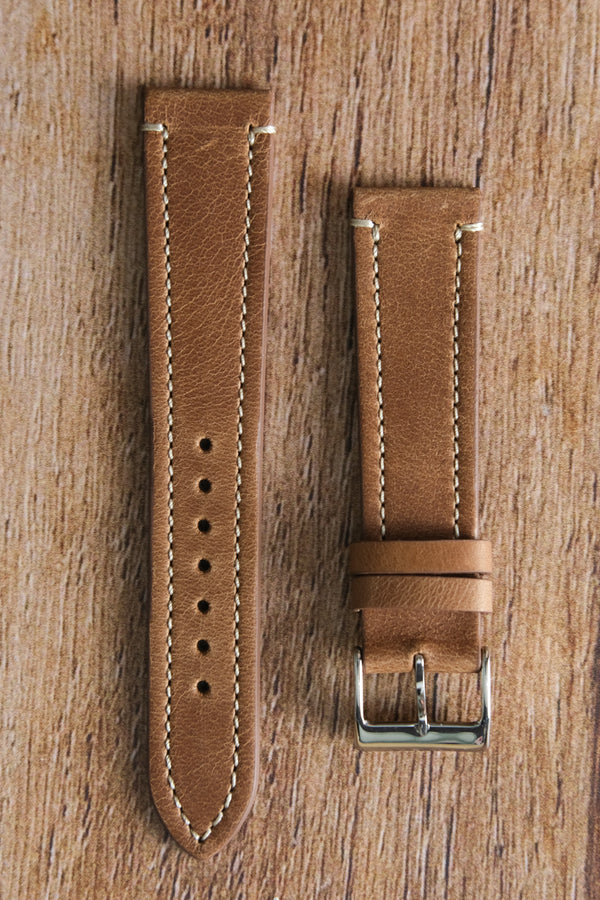 calf leather - double stitch - Light Brown
