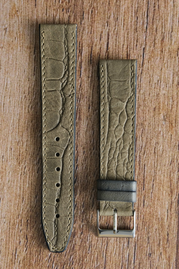 Calf leather - stitched - reptile print