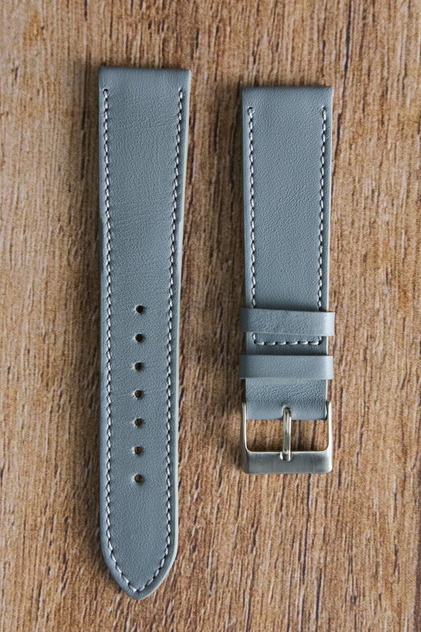 Calf leather - stitched - grey