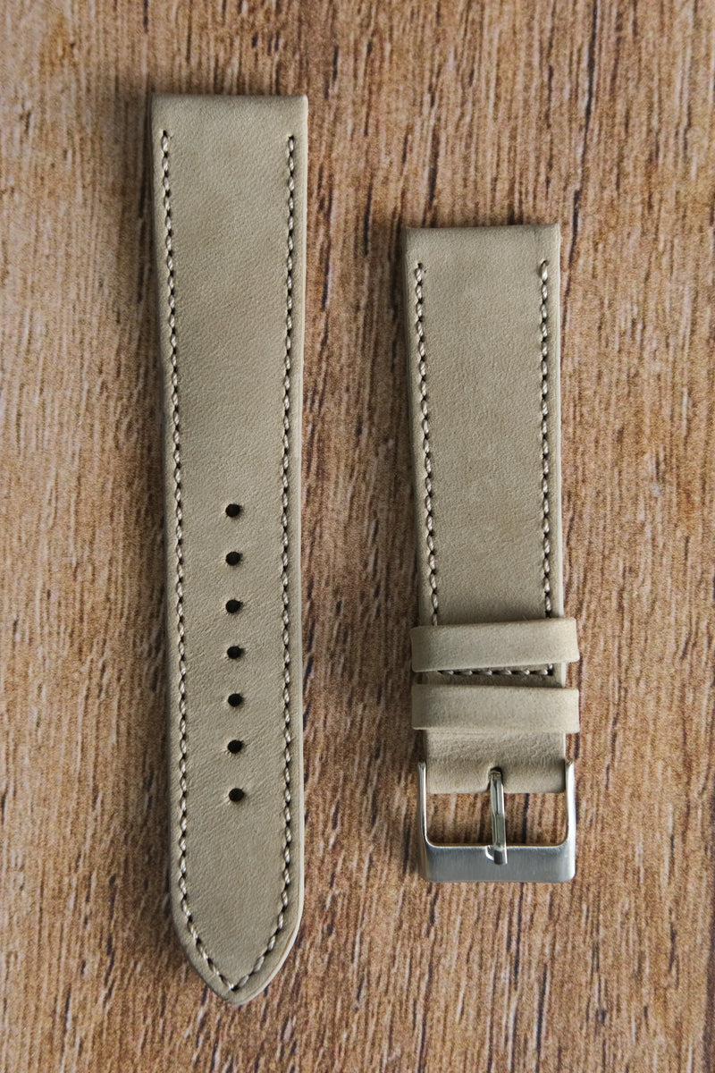 Calf leather - stitched - broken beige