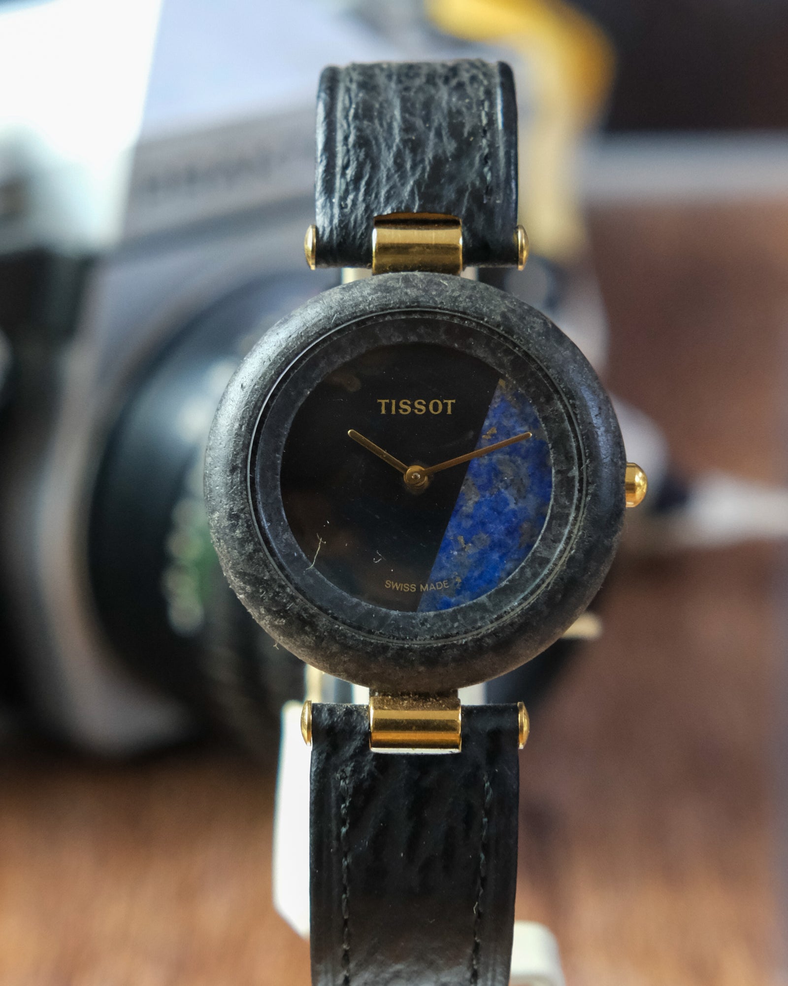Vintage Tissot Rock Watch Brown/Black Granite Stone Taupe