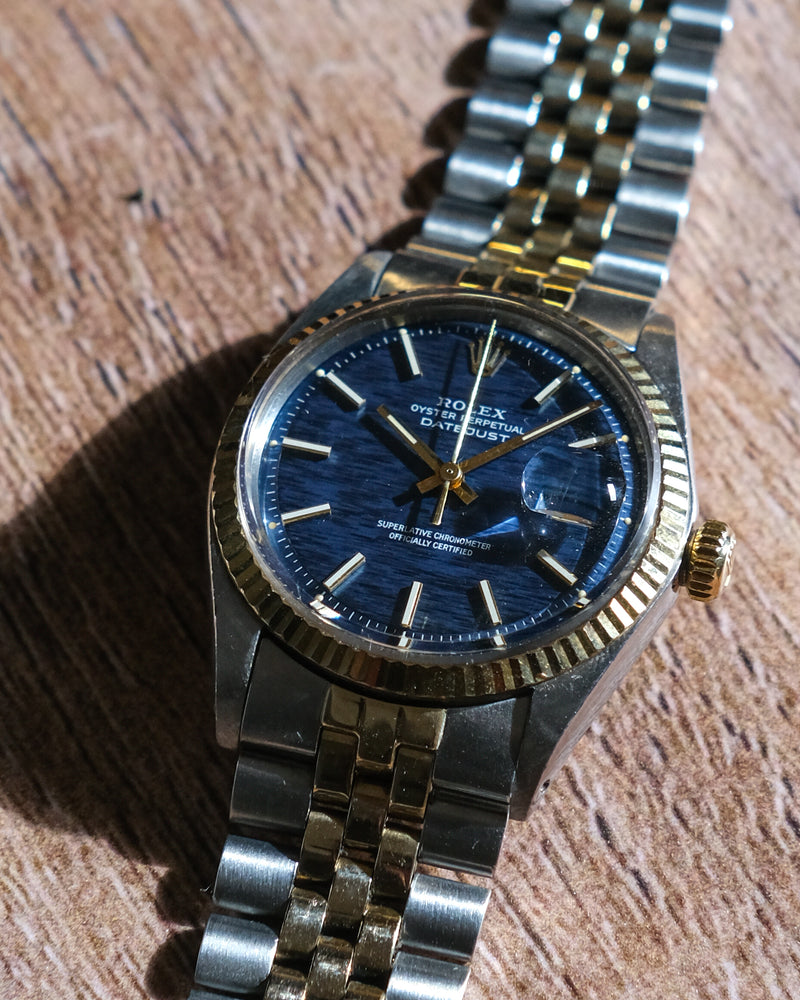 Rolex Datejust Reference 1601 2 tone Bleu Shantung Dial