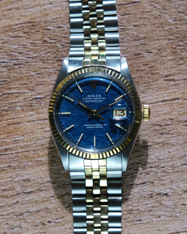 Rolex Datejust Reference 1601 2 tone Bleu Shantung Dial