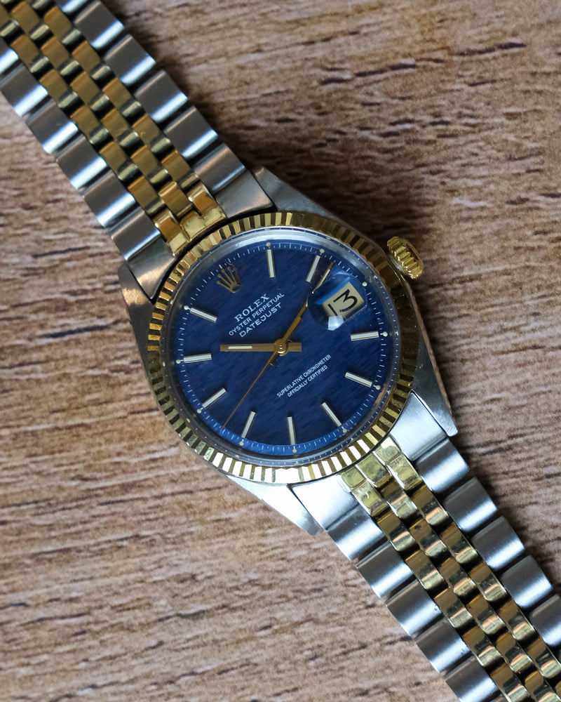 Rolex Datejust Reference 1601 2 tone Bleu Shantung Dial