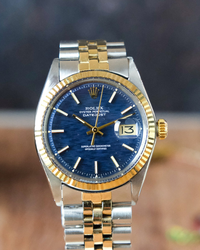 Rolex Datejust Reference 1601 2 tone Bleu Shantung Dial