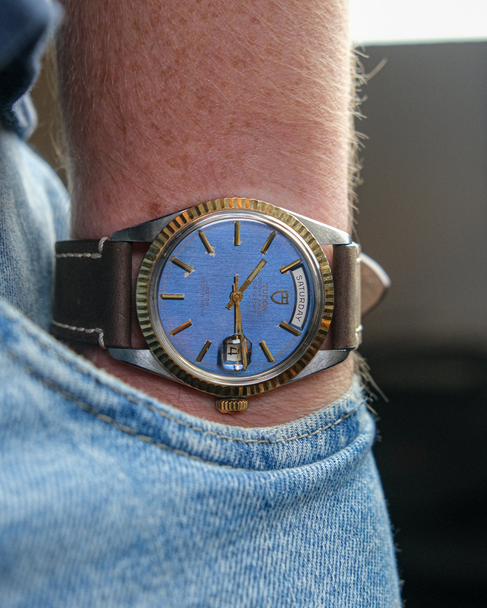 Tudor Vintage Tudor Prince Date Blue Dial Tudor 7019/3 Date Day