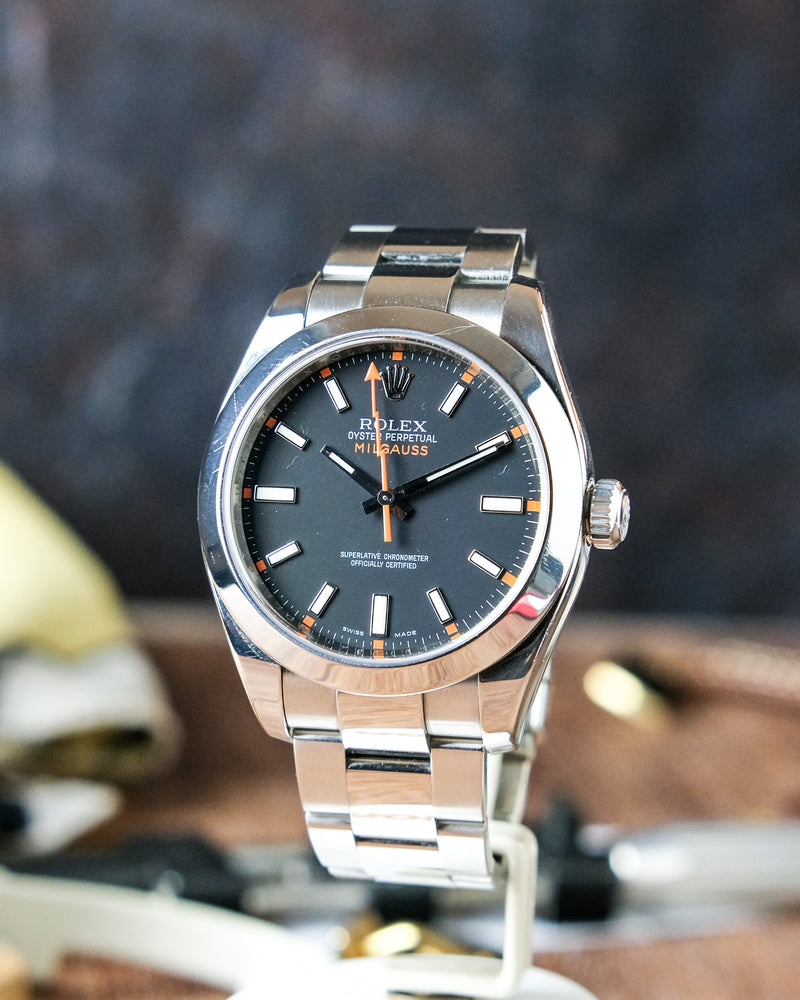 Rolex Milgaus 116400GV black dial from 2008 FULLSET