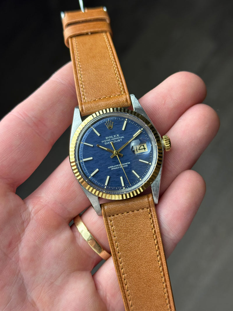 Rolex Datejust Reference 1601 2 tone Bleu Shantung Dial