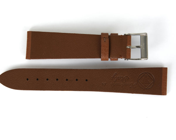 Dark Tan Leather Strap with Yellow Stitching for Louis Vuitton