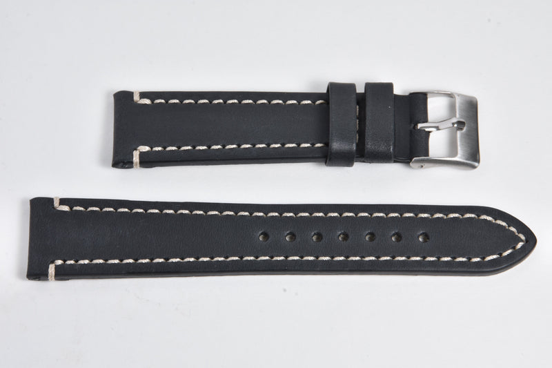 calf leather - double stitch - Black Perpetual Watch Lover 