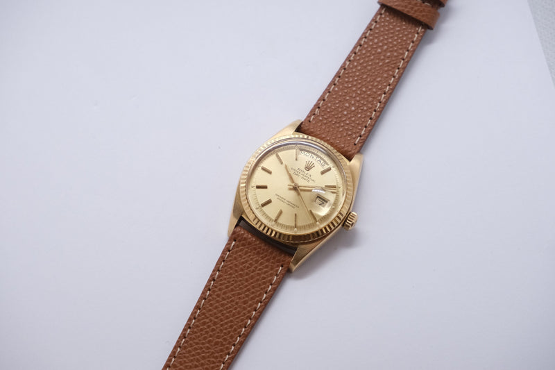 Honey - grained calf leather - white stitch Perpetual Watch Lover 