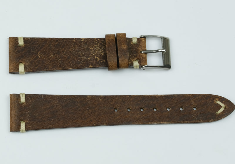 Copper brown - smooth calf leather - minimal white stitch