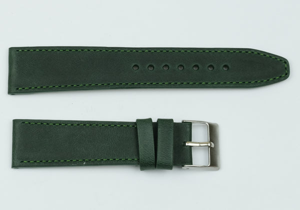 Calf Leather - stitched - olive green
