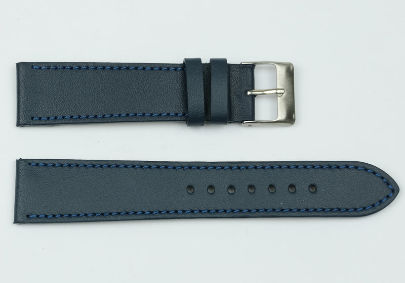 Calf leather - smooth blue